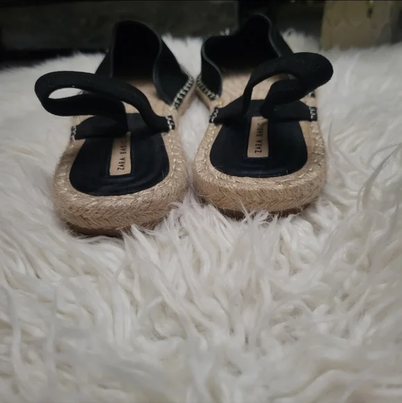 Zara Women Espadrilles Sandals Black Size 10 EUR 41 - Picture 7 of 13